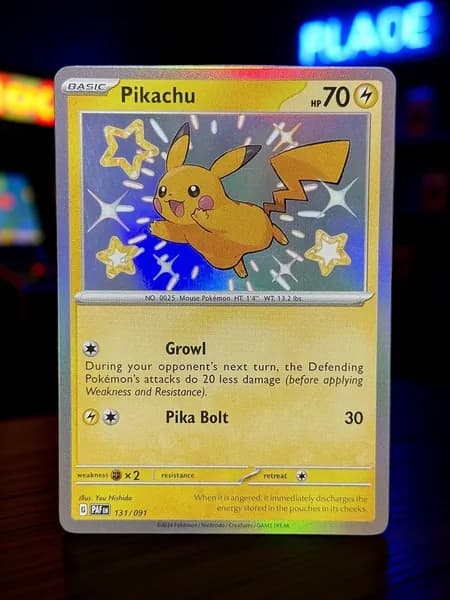 Портативные карты PKM X Настройка и прокси высококачественной Pikachu Paldean Fates (PAF) #131