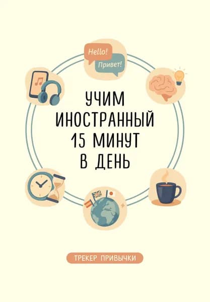 Книга Трекер привычки: учим иностранный 15 минут в день