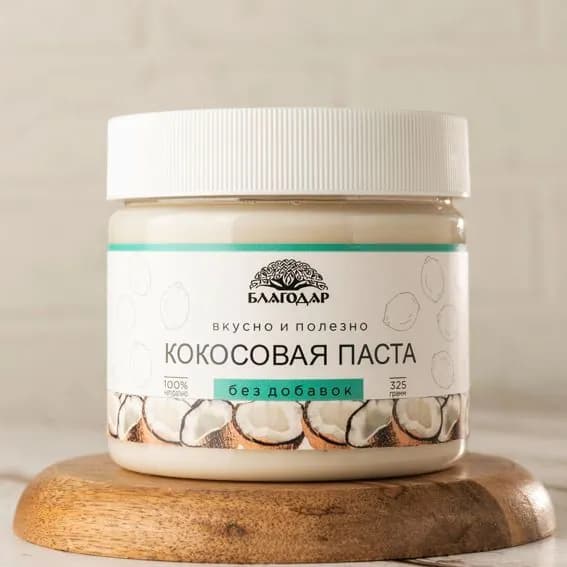 Кокосовая паста БЛАГОДАР "Кокосовая", без сахара, 325 гр