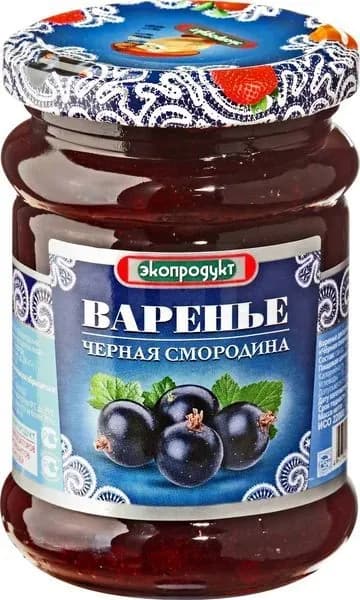 Варенье десертное Экопродукт черная смородина, 325 г
