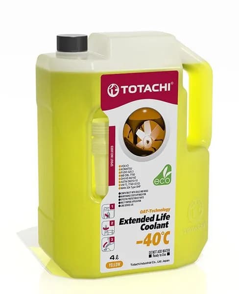 Антифриз Желтый TOTACHI ELC (-40C) 4 л карбоксилатный OAT