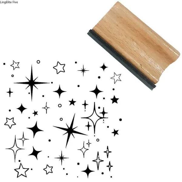 1 шт. квадратных резиновых штампов из бука BurlyWood Star 40x40x20 мм