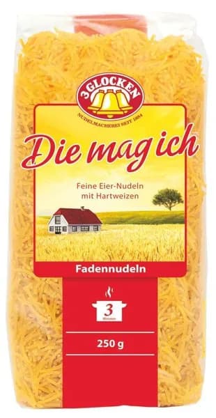 Макароны 3 GLOCKEN Die mag ich Мелкая вермишель Fadennudeln 250г
