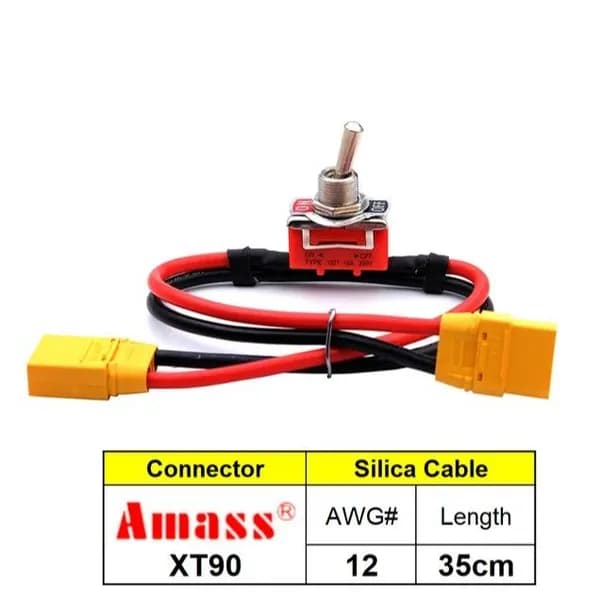 удлинитель XT90 один АКБ на одно устройство 35см 12AWG с выключателем