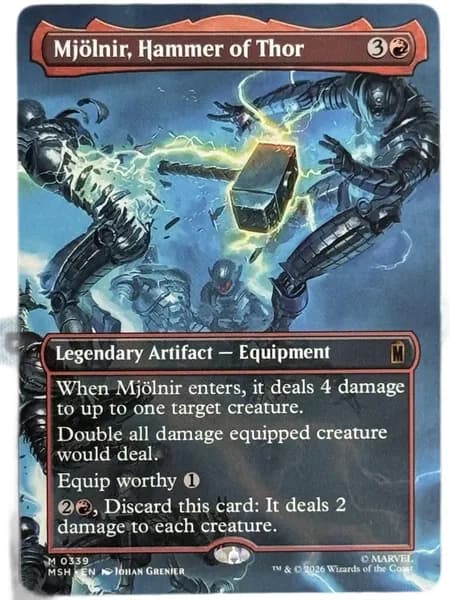 Кастомные прокси-карты высокого качества, MTG PROXY CARDS фойловые карты не, стандартный размер Mj lnir, Hammer of Thor MSH #339