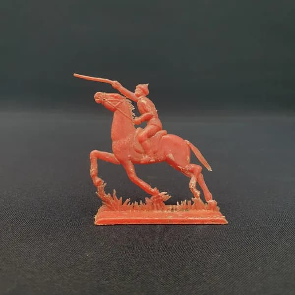 Винтажная фигурка СССР. Всадник на коне с копьем, пластиковая миниатюра для коллекции