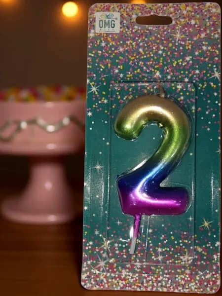 Свечи для торта цифра 2, 6 см, 1 шт