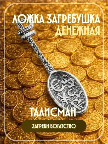 Ложка загребушка кошельковая оберег на деньги Талисман для привлечения богатства с заговором