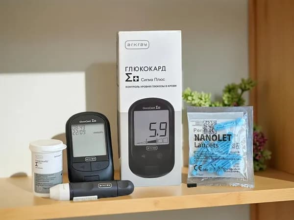 Прибор для измерения уровня глюкозы в крови Глюкокард Сигма+ Сигма плюс