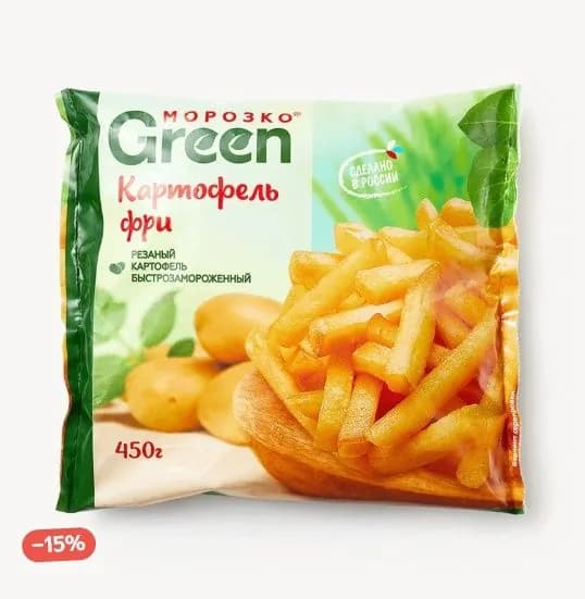 Картофель фри Green Морозко замороженный 450 г