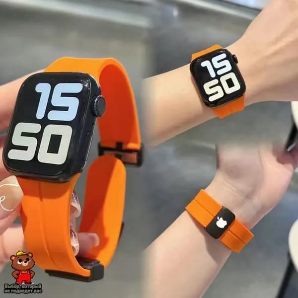 Силиконовый ремешок для Apple Watch с магнитной застежкой