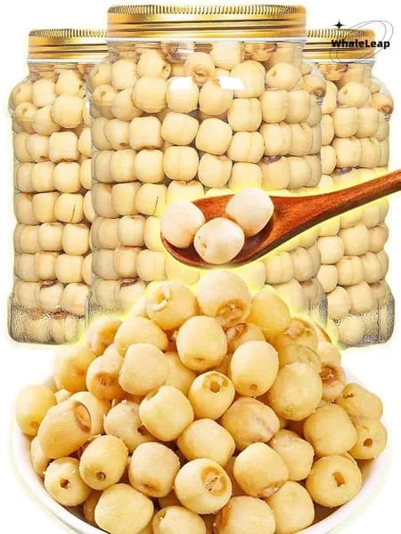 8 штук,СУШЕНЫЕ СЕМЕНА ЛОТОСА,семена лотоса для еды,хрустящие, вкусные!