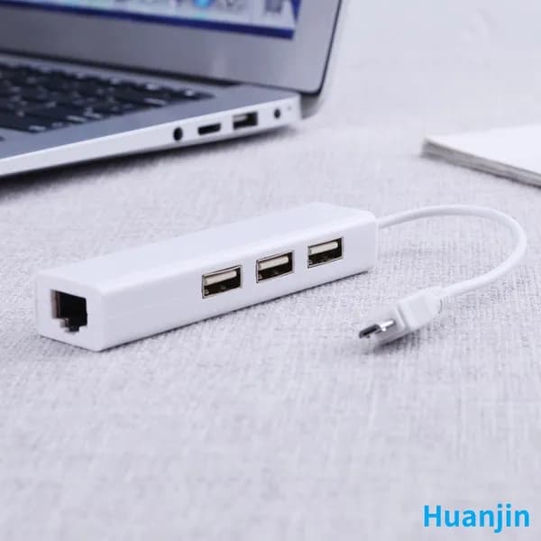 Кабель для интернет-соединения Micro-USB 2.0 Type-B/RJ-45, 1 м, черный