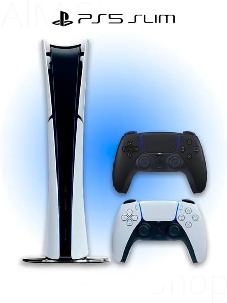 Игровая приставка Sony PlayStation 5 Slim Digital (БЕЗ ДИСКОВОДА) + 2 геймпад (черный)