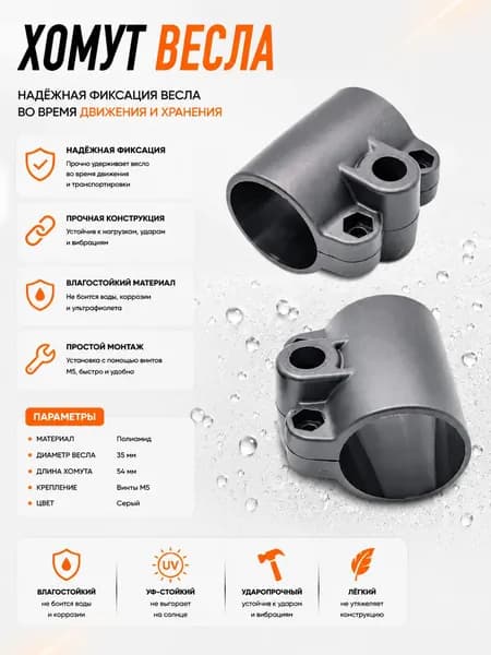 Хомут весла (для весла 35 мм / полиамид / М5) 2 шт