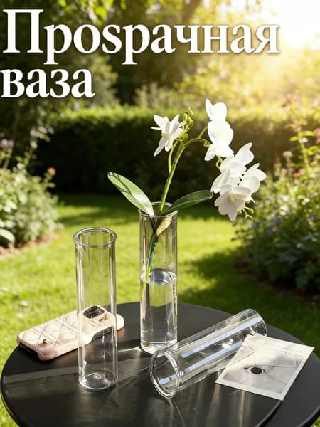 Ваза, 18 см , Пластик, 1 шт