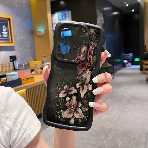 Чехол на Infinix Hot 40i/Smart 8/Smart 8 Pro Старинный цветочный ретро Корпус телефона с волновой рамкой защищен от сбрасывания