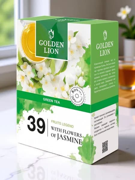 Чай зеленый листовой Golden Lion "Фруктовая легенда" Жасмин 90гр