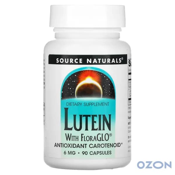 Source Naturals, Lutein 6 мг, 90 капсул
