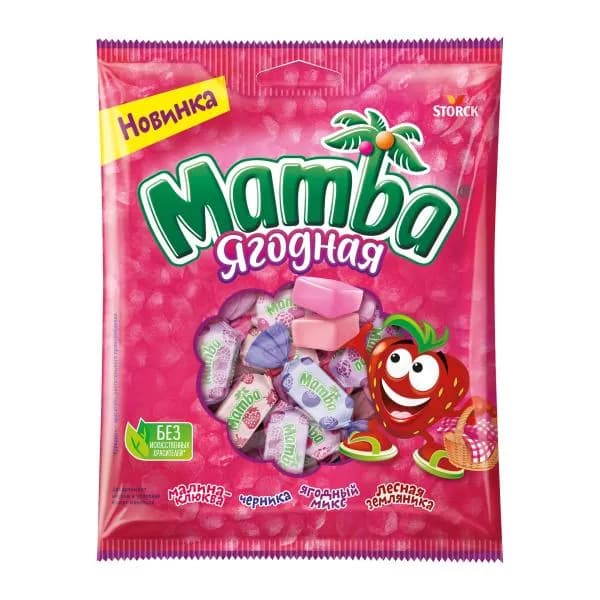 Жевательные конфеты с ягодным вкусом ассорти Mamba 70г