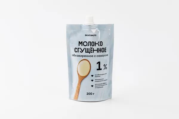 Молоко сгущенное с сахаром обезжиренное, 200 г
