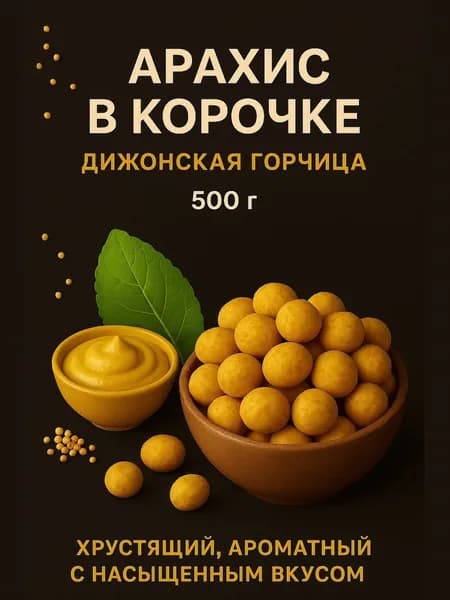 Орехи жареный арахис в корочке "Дижонская горчица", 500 г