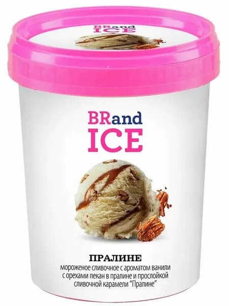 Brandice Мороженое Пралине сливочное ваниль-орех пекан-пралине, 500г