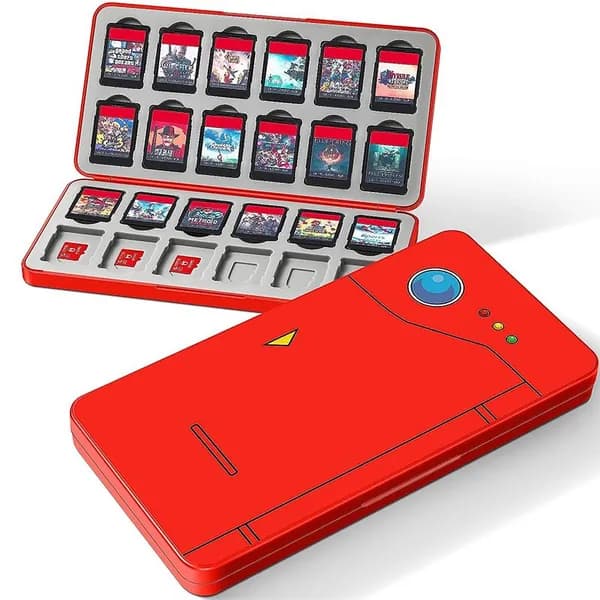 Чехол для игр Switch для игр Nintendo Switch и карт памяти microSD - Pokedex Красный