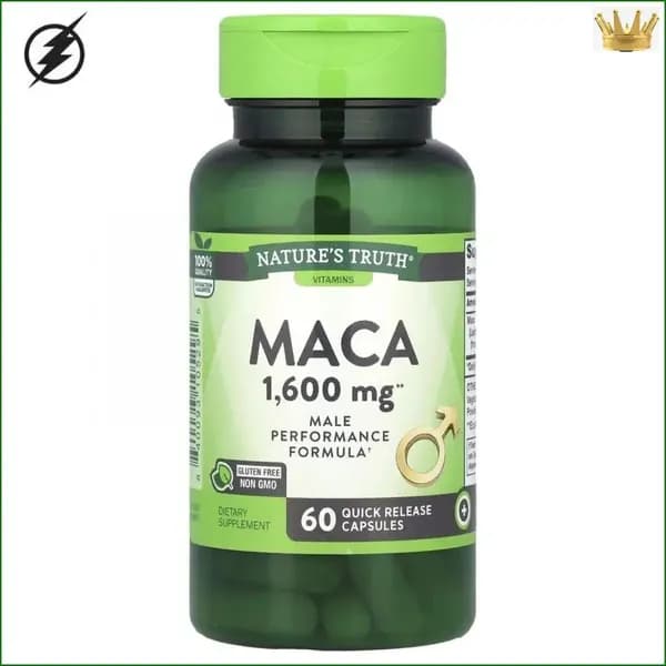 Nature's Truth, мака, 1600 мг, 60 капсул с быстрым высвобождением.