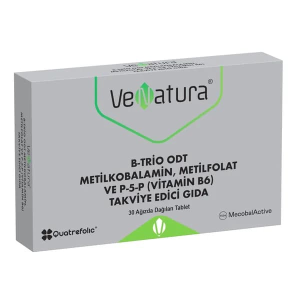 VeNatura B-Trio ODT Metilkobalamin, Metilfolat ve P-5-P (Vitamin B6) Takviye Edici Gda / ВеНатура B-Trio ODT Метилкобаламин, метилфолат и P-5-P (витамин B6) Пищевая добавка