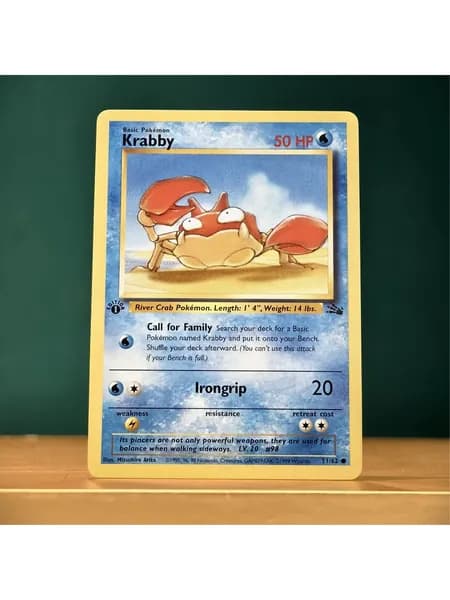 Pok mon Коллекционные карты: Krabby, Omanyte, Psyduck, Zubat и набор первых покемонов с защитными чехлами
