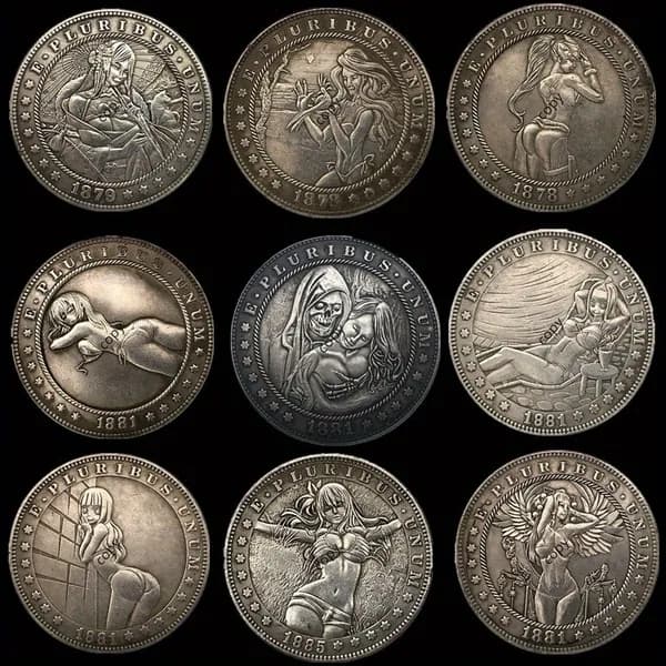 Сексуальная девушка на борту ретро - цветной памятный значок 1 монета, подходящий для сбора подарков