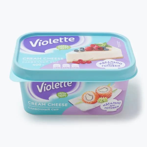 Сыр творожный Cream Cheese сливочный 70%, 400 г, Violette