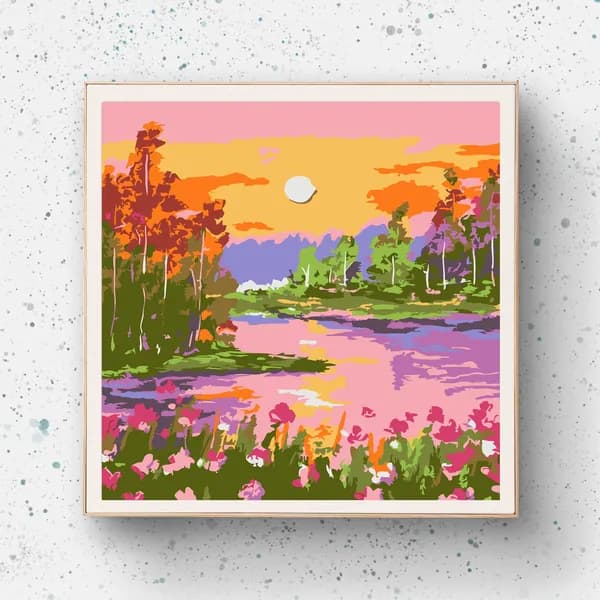 Картина по номерам, 20x20 CM, животные, пейзаж, подарок