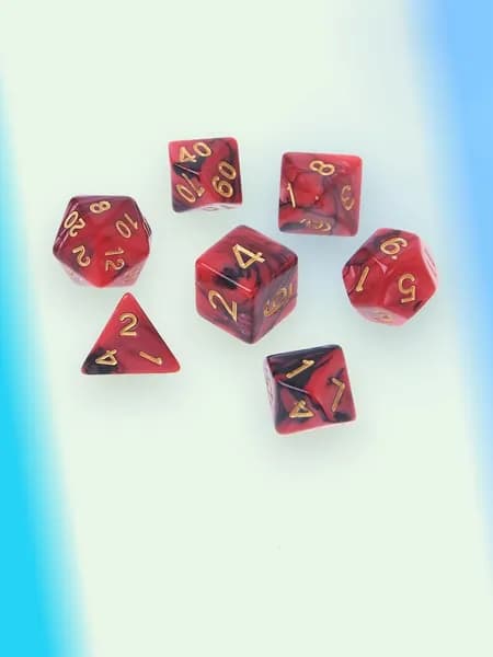 7шт Набор акриловых многогранных кубиков D4-D20 для НРИ, красный