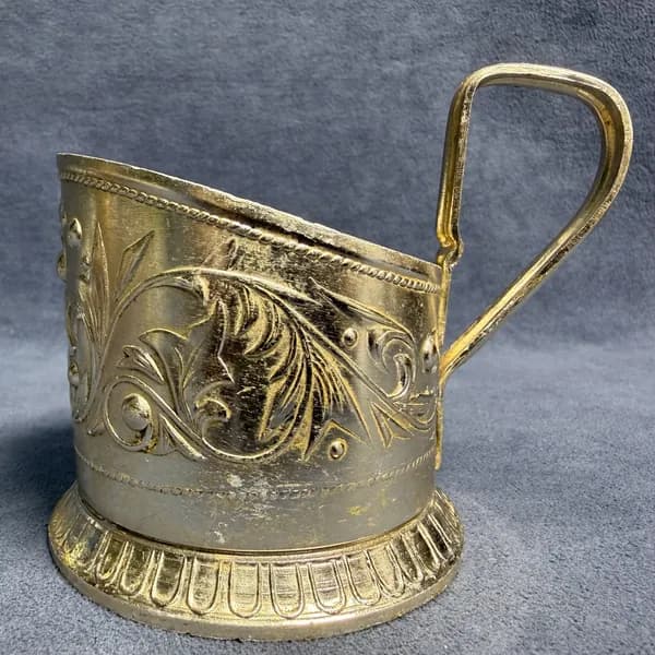 Подстаканник винтажный СССР . Алюминиевый