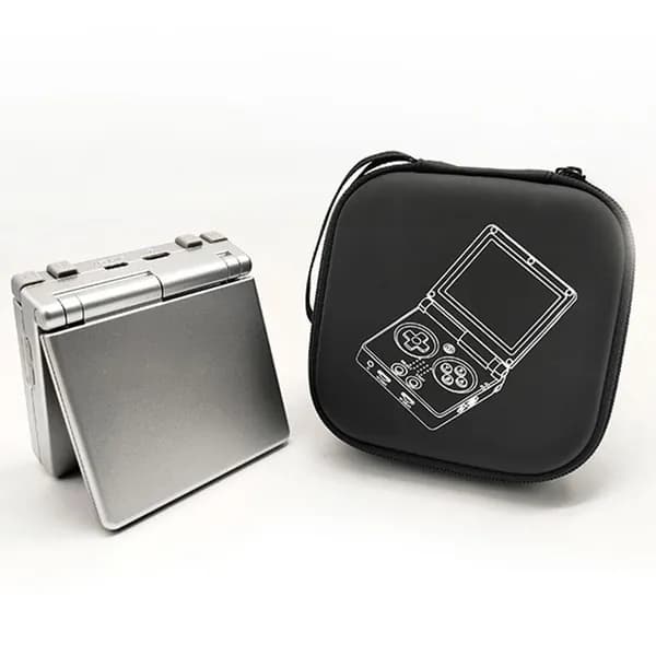 Чехол для игровой консоли ANBERNIC RG35XXSP из ТПУ чёрного цвета с внутренней фиксацией и сетчатым карманом