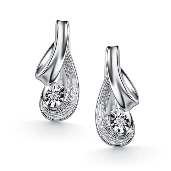 Серебряные серьги DIAMANT-ONLINE с бриллиантом 925 пробы