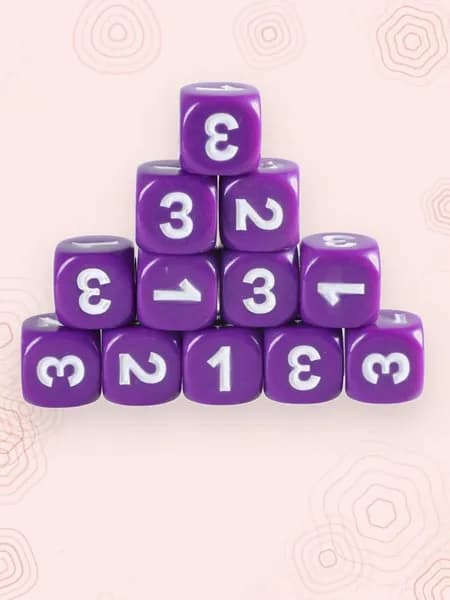 Набор из 12 игральных костей, 13 мм, Фиолетовый
