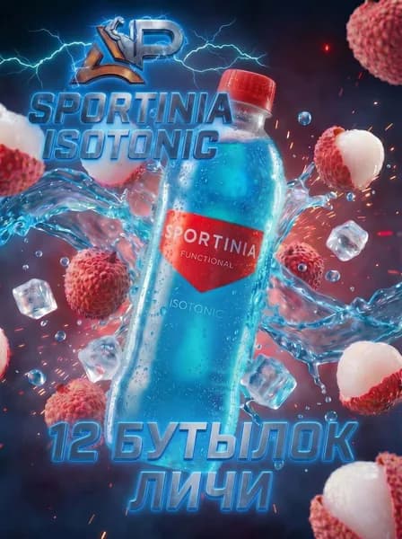Спортивный изотонический напиток Sportinia ISOTONIC со вкусом личи 0,5л./12 бут.