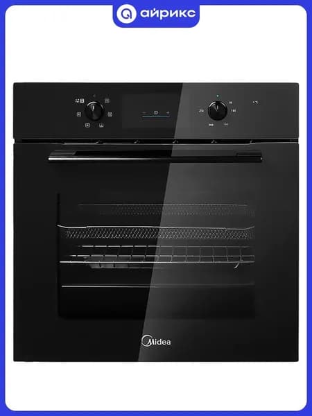 Электрический духовой шкаф Midea MO47007GB, 57.5 см, 60 л, 6 режимов, гриль, черное стекло