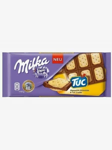 Шоколад молочный Тук с соленым крекером 87 г, Милка