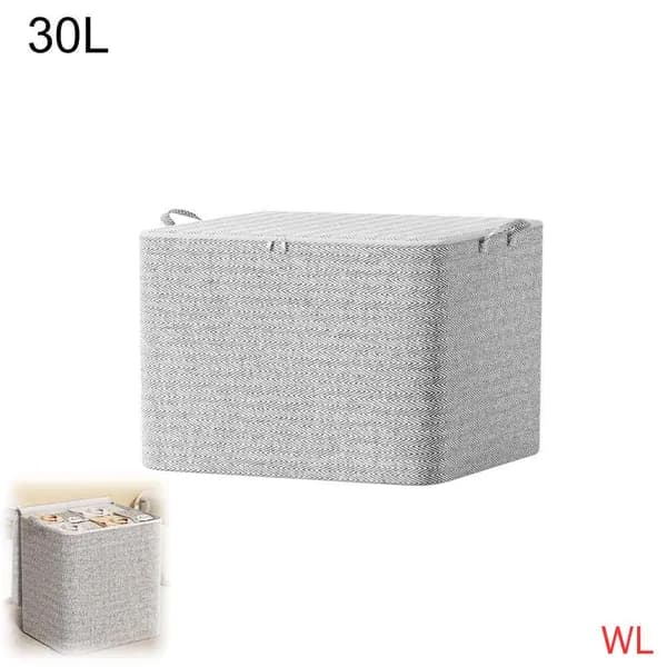 Кофр для хранения вещей 35x25x20 см 1 шт с крышкой серый металлик