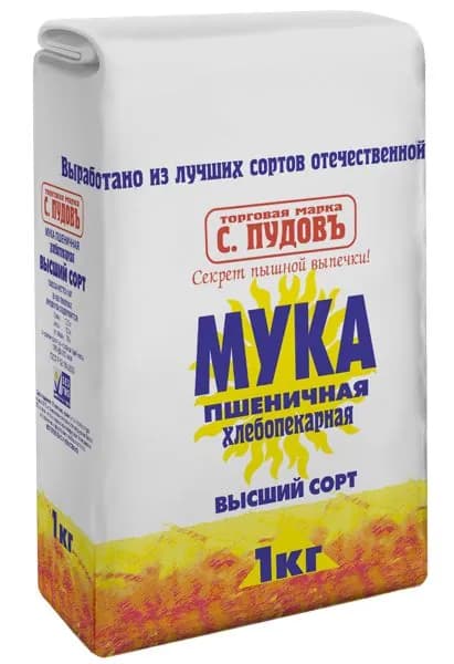 Мука пшеничная в/с С.Пудовъ Хлебзернопродукт м/у, 1 КГ