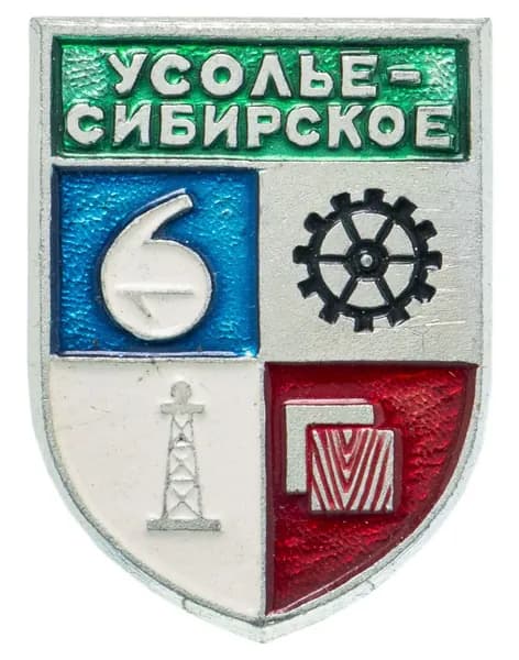 Значок СССР "Усолье-Сибирское", серия "Батумская серия", герб, геральдика