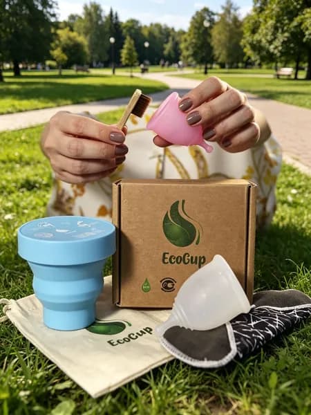 Менструальные чаши EcoCup размер S, L с аксессуарами