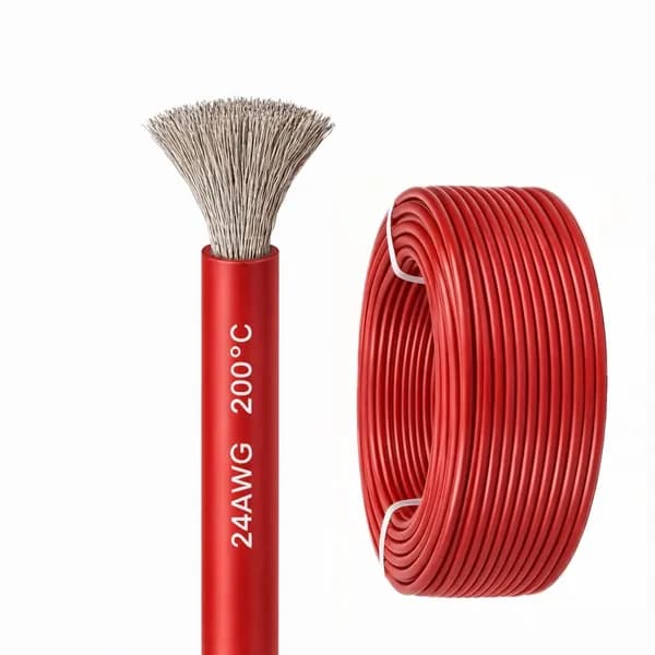 Силиконовый медный провод 24 AWG красный (1 метр)