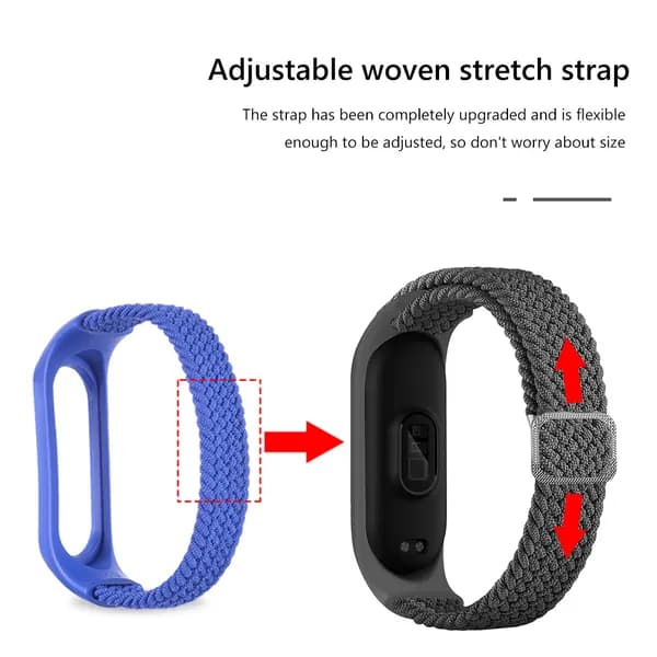 Заменяемый браслет для фитнес-трекеров Xiaomi Mi Band 5/6/7, нейлоновый с силиконом, регулируемый
