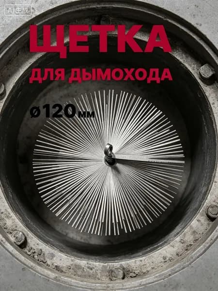 Круглая щетка для дымохода 120 мм, 1 шт, для чистки