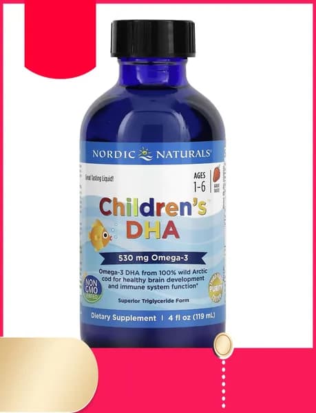 Nordic Naturals ДГК для детей от 1 до 6 лет, со вкусом клубники, 119 мл
